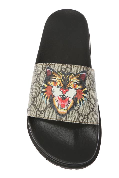 gucci tiger print sneakers|Gucci tiger head slides.